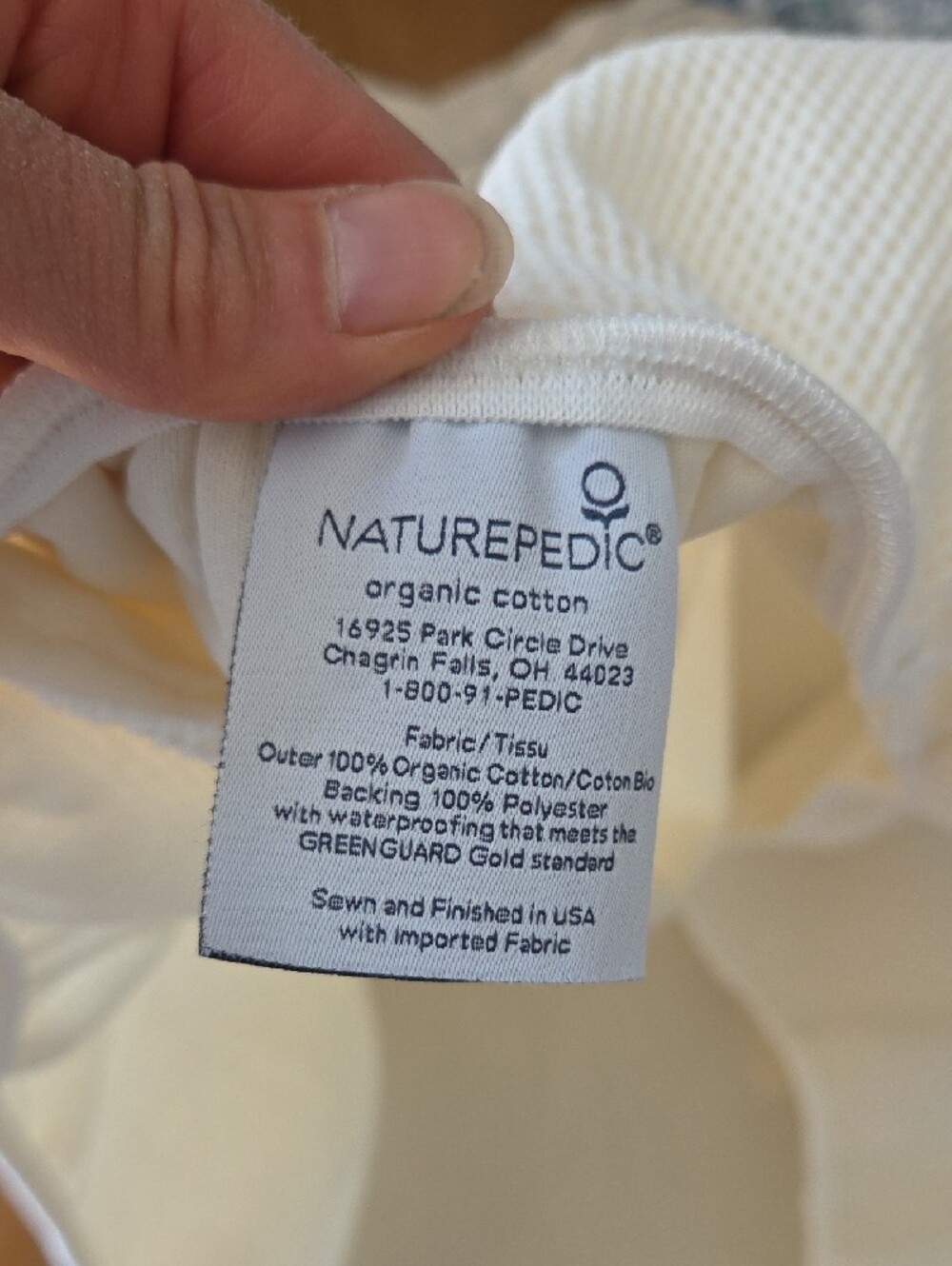 Naturepedic organic breathable mini crib mattress & Cover - Picture 6 of 9